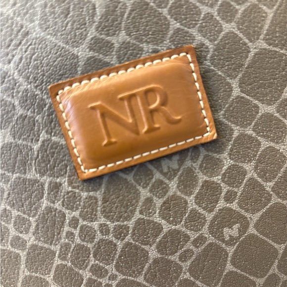 NINA RICCI Vintage Brown and Tan Monogram Tote - Picture 2 of 9